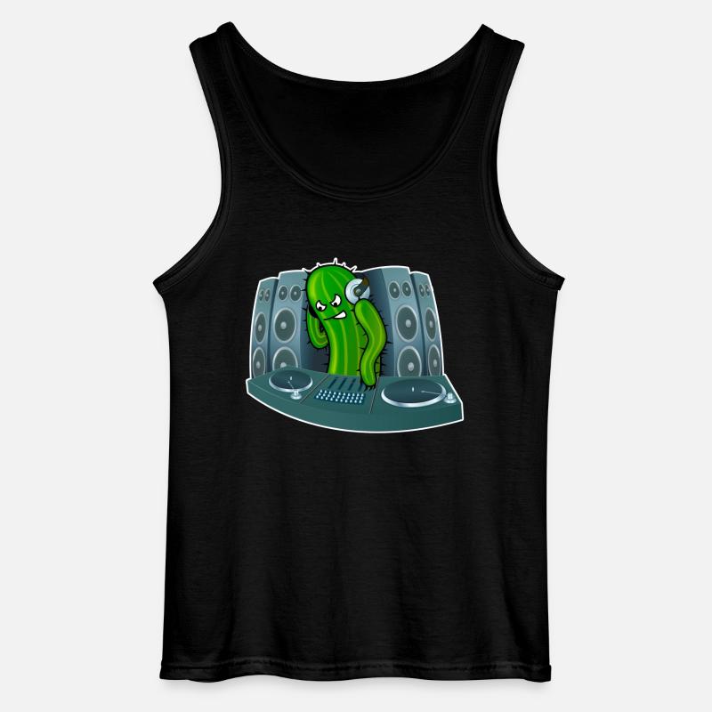 Cactus DJ - Gildan Men’s Tank Top - black