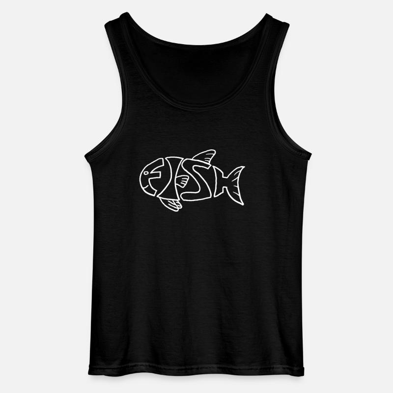Fisch im Fisch - Gildan Männer Tank Top - Schwarz
