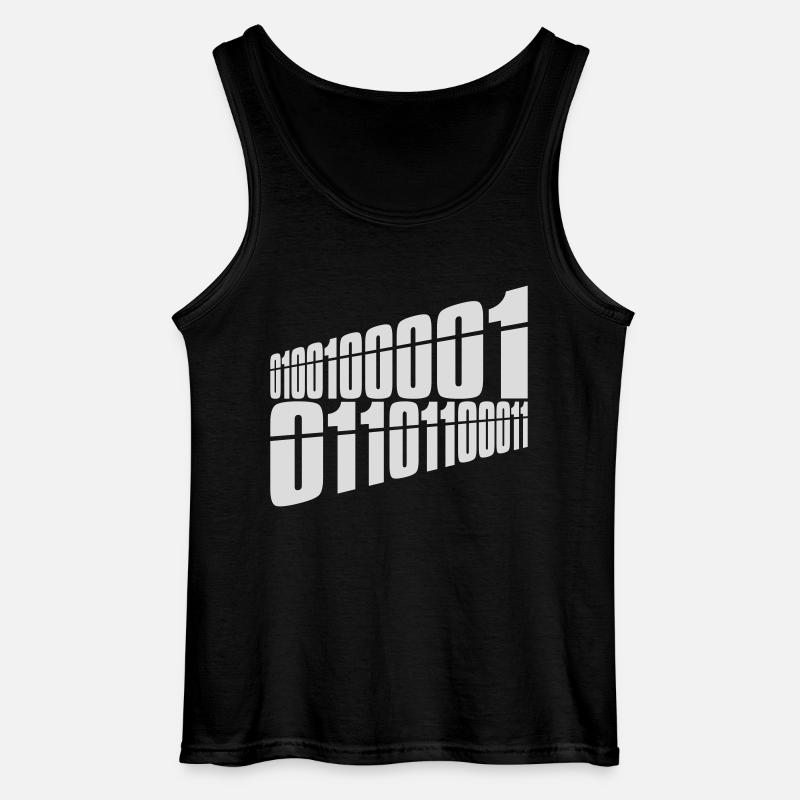 Binary Code Program Language - Gildan Men’s Tank Top - black