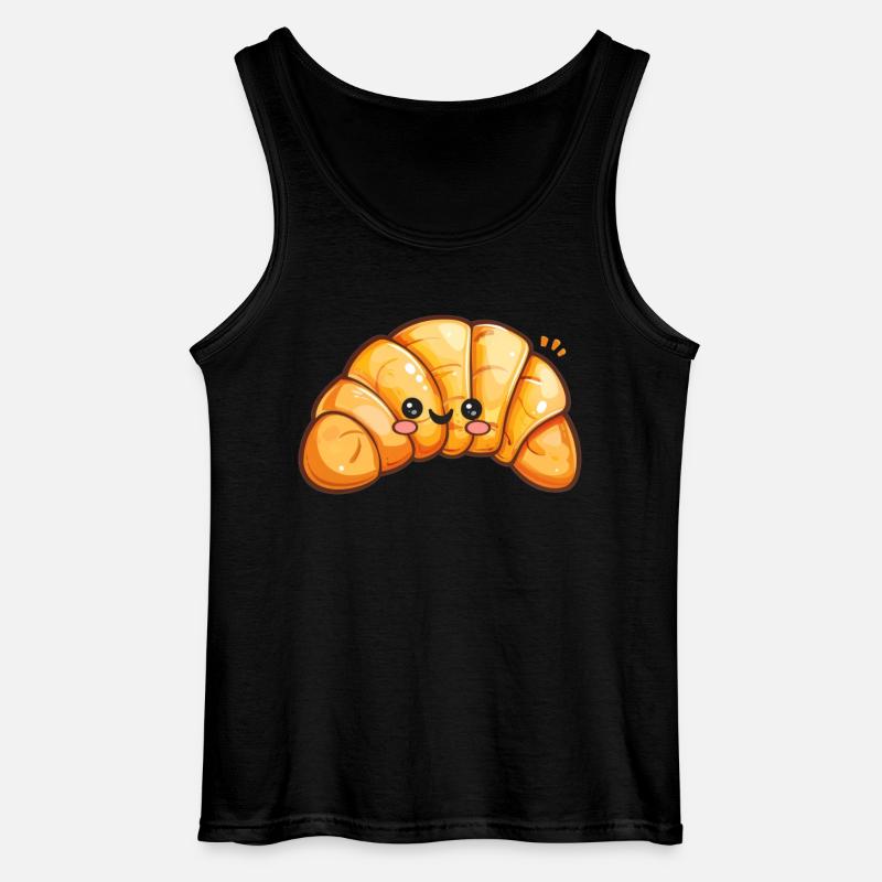 Süßes Croissant Comic - Gildan Männer Tank Top - Schwarz