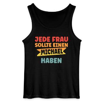 Jede Frau sollte einen Michael haben - Gildan Männer Tank Top - Schwarz - Vorne - AI Model Male 185 dark (185cm)