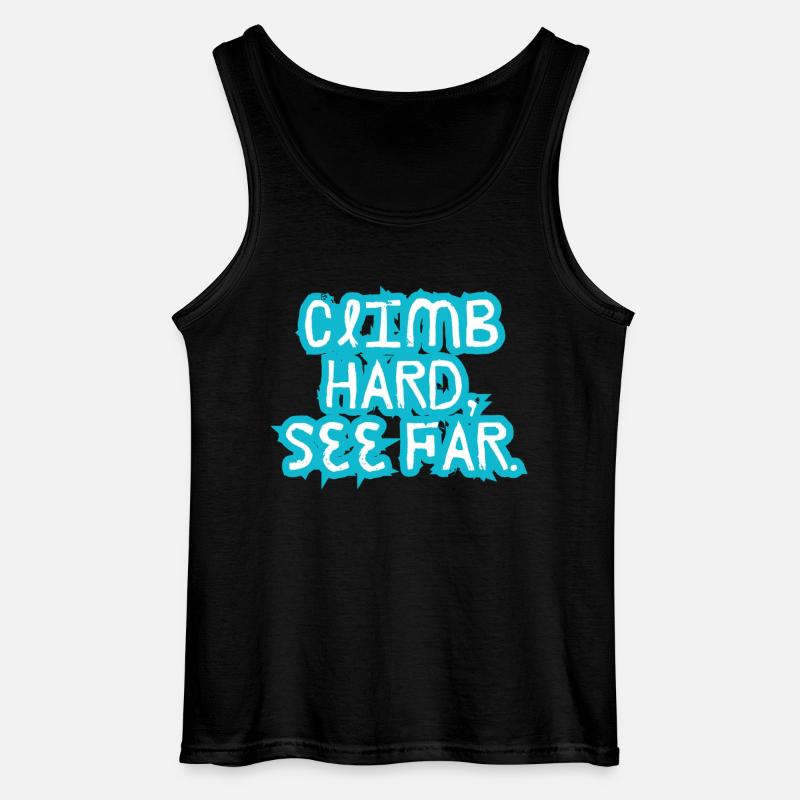 Hart klettern, weit sehen. - Gildan Männer Tank Top - Schwarz