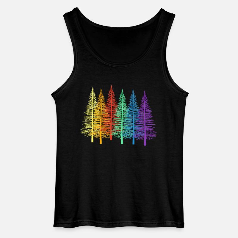 LGBT Regnbue Gran Træer Gran Skov Træ - Gildan tanktop til mænd - sort