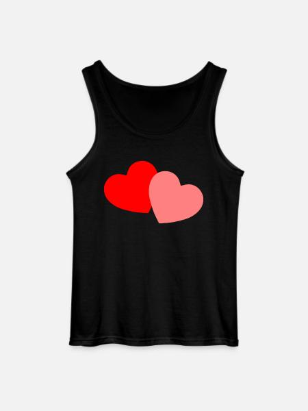 2 Hearts - red and pink - Gildan Men’s Tank Top - black