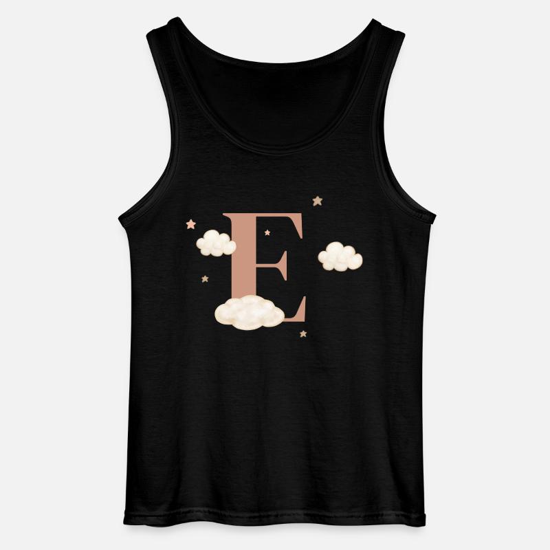 Letter e clouds stars - Gildan Men’s Tank Top - black