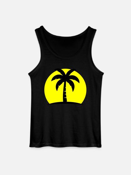 Palm Tree Beach Sun - Gildan Men’s Tank Top - black