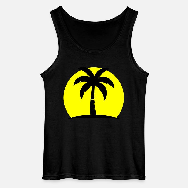 Palm Tree Beach Soleil - Débardeur Gildan Homme - noir