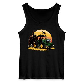 Tracteur - Remorqueur - Agriculteur - Débardeur Gildan Homme - noir - Devant - AI Model Male 185 dark (185cm)