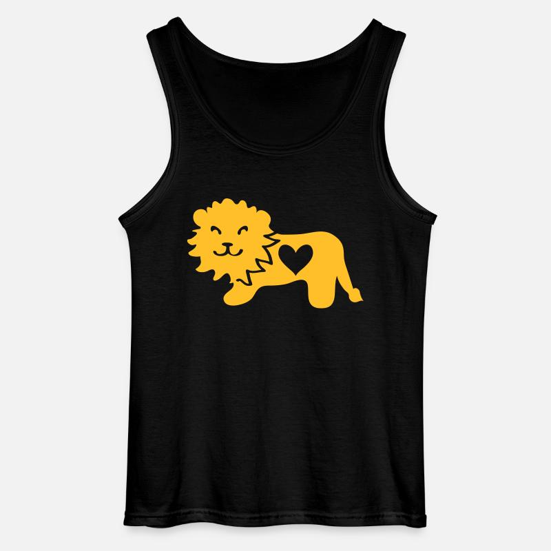 Löwe mit Herz - Gildan Männer Tank Top - Schwarz