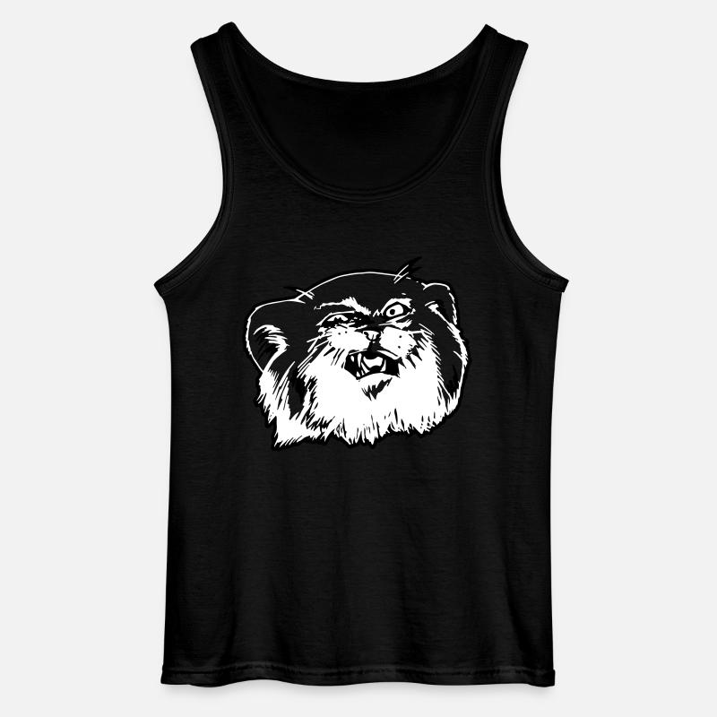 Pallaskatze Manul face - Gildan Men’s Tank Top - black