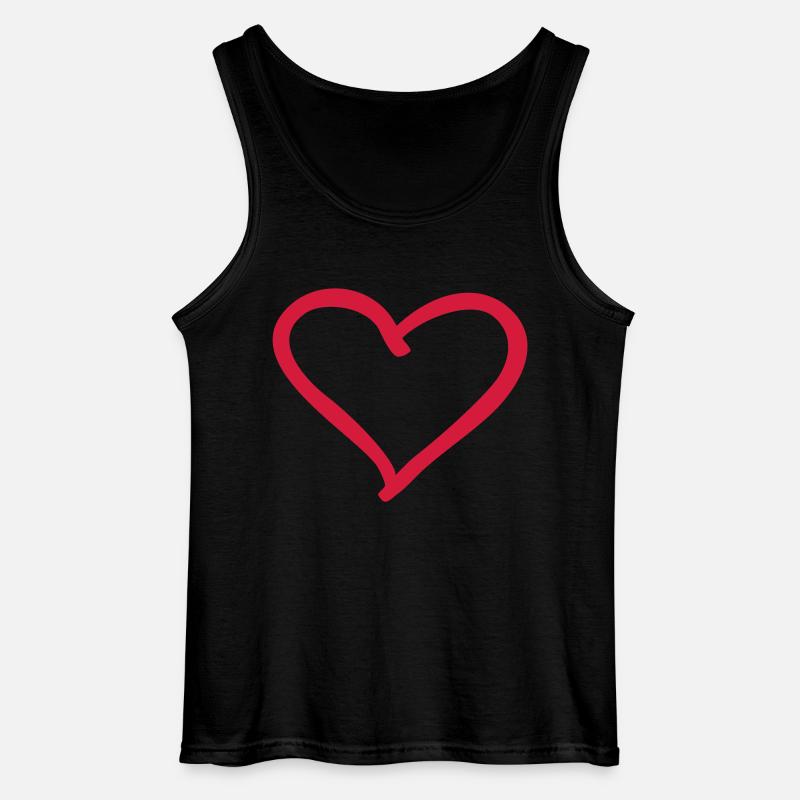 Herz - Gildan Männer Tank Top - Schwarz
