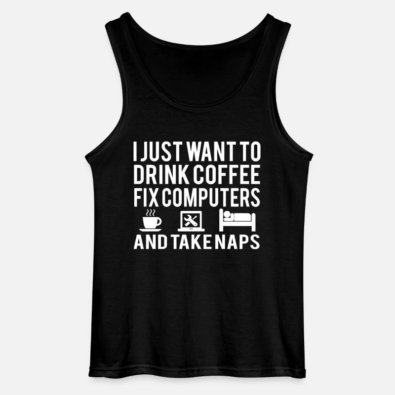 Computer Techniker - Gildan Männer Tank Top - Schwarz