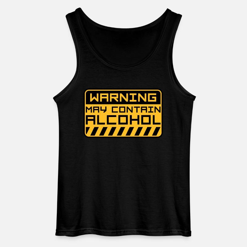 Warning May Contain Alcohol - Gildan Männer Tank Top - Schwarz