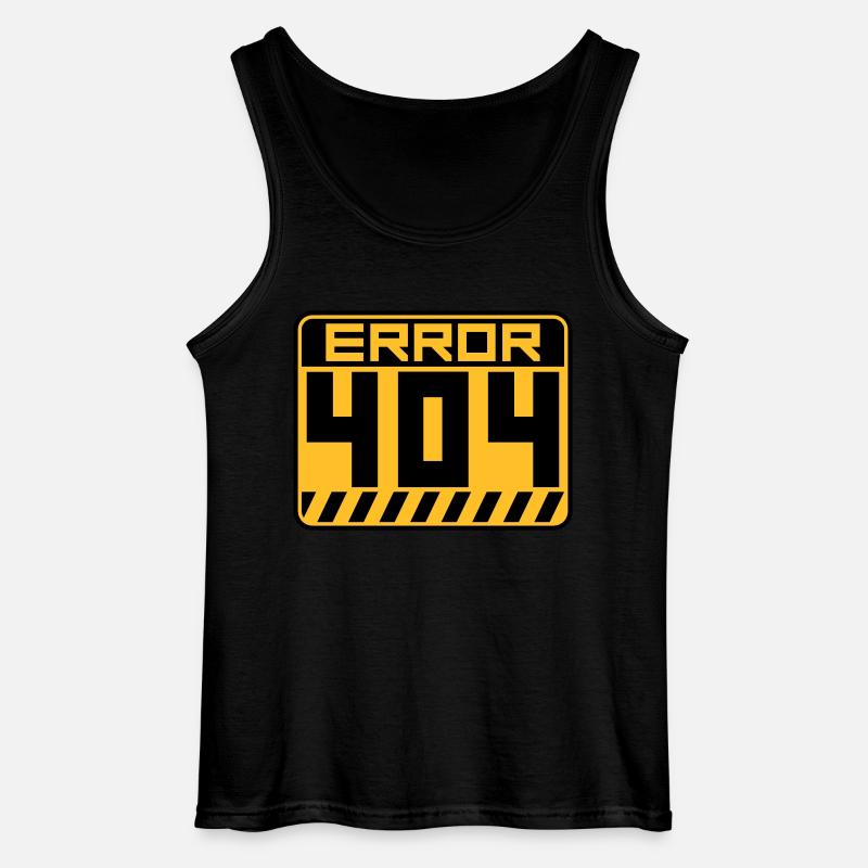 Error 404 Shield Warning - Gildan Men’s Tank Top - black