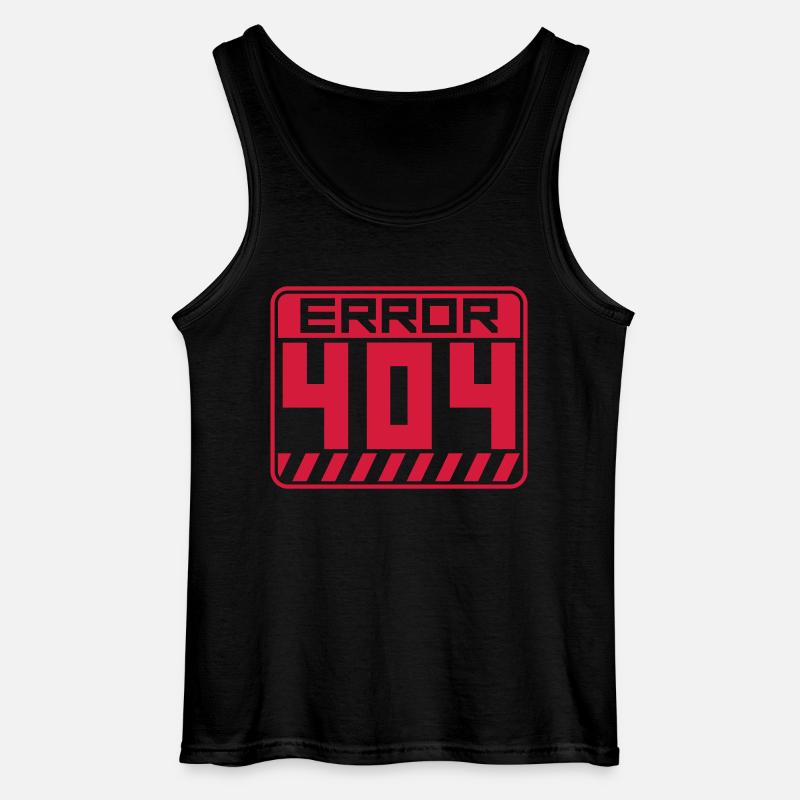 Schild Error 404 Warnung - Gildan Männer Tank Top - Schwarz