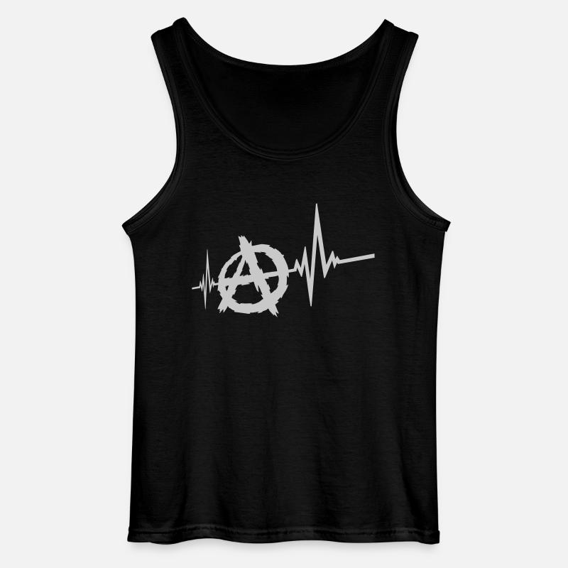 Frequenz Anarchie Symbol Logo - Gildan Männer Tank Top - Schwarz