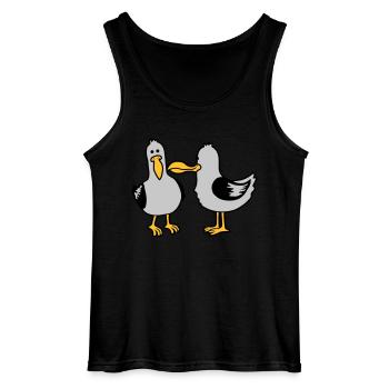 Freunde 2 lustige Möwen - Gildan Männer Tank Top - Schwarz - Vorne - AI Model Male 185 dark (185cm)