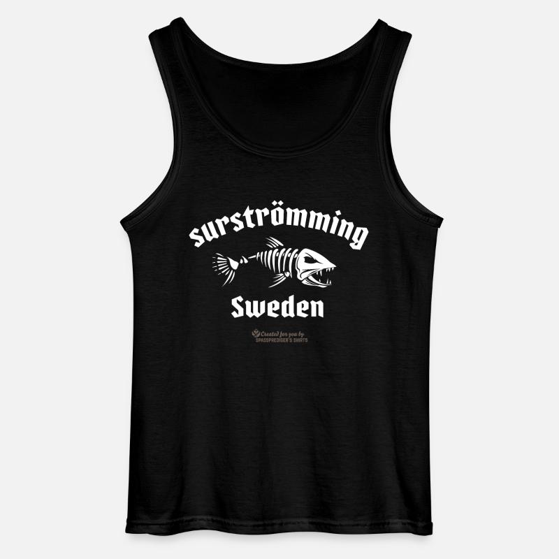 Surströmming Sweden skeletonized herring - Gildan Men’s Tank Top - black