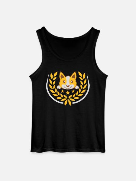 Laurel wreath cute dog design - Gildan Men’s Tank Top - black