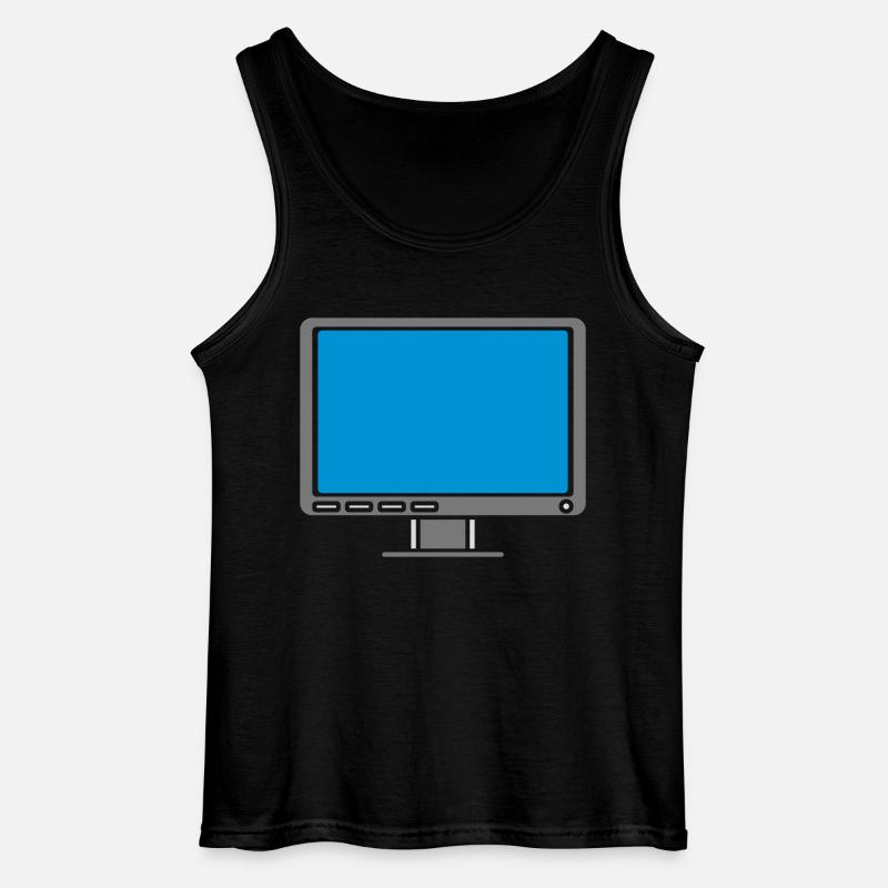 Design Screen Display Computer - Gildan Men’s Tank Top - black