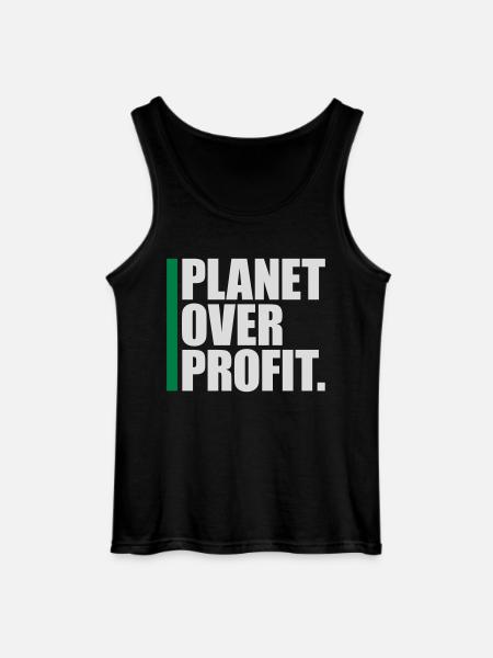 planet over profit quote - Gildan Men’s Tank Top - black