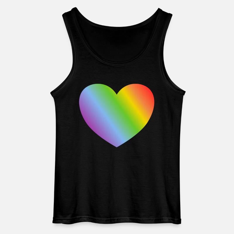 Regenbogen-Herz - Gildan Männer Tank Top - Schwarz