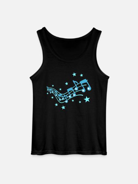 Mange musiknoder Ikoner Melodi Musikalske Noter Lyd - Gildan tanktop til mænd - sort