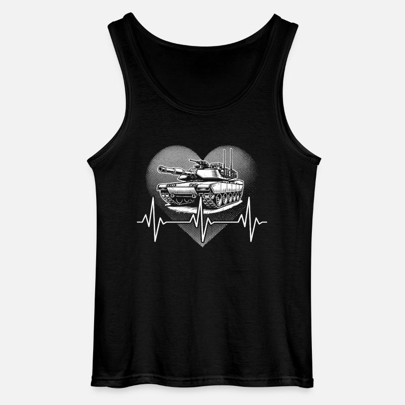 Herzschlag Panzer - Gildan Männer Tank Top - Schwarz
