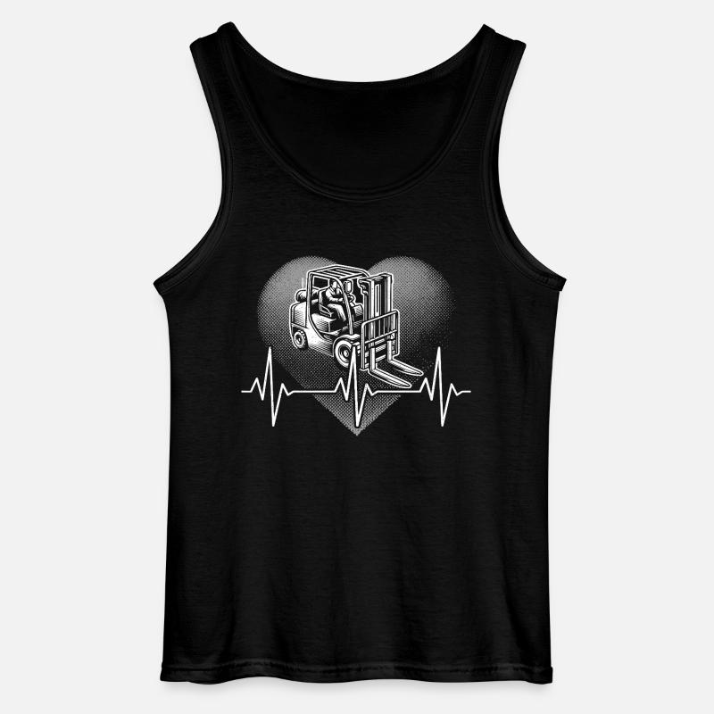 Herzschlag Gabelstapler - Gildan Männer Tank Top - Schwarz
