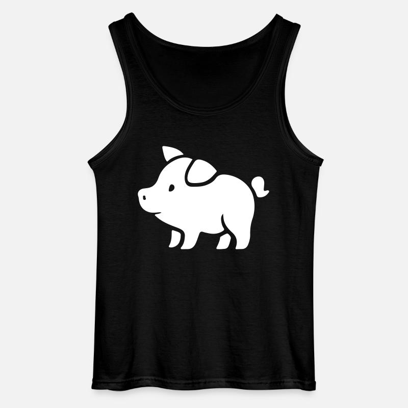 Schweinchen Sau Eber - Gildan Männer Tank Top - Schwarz