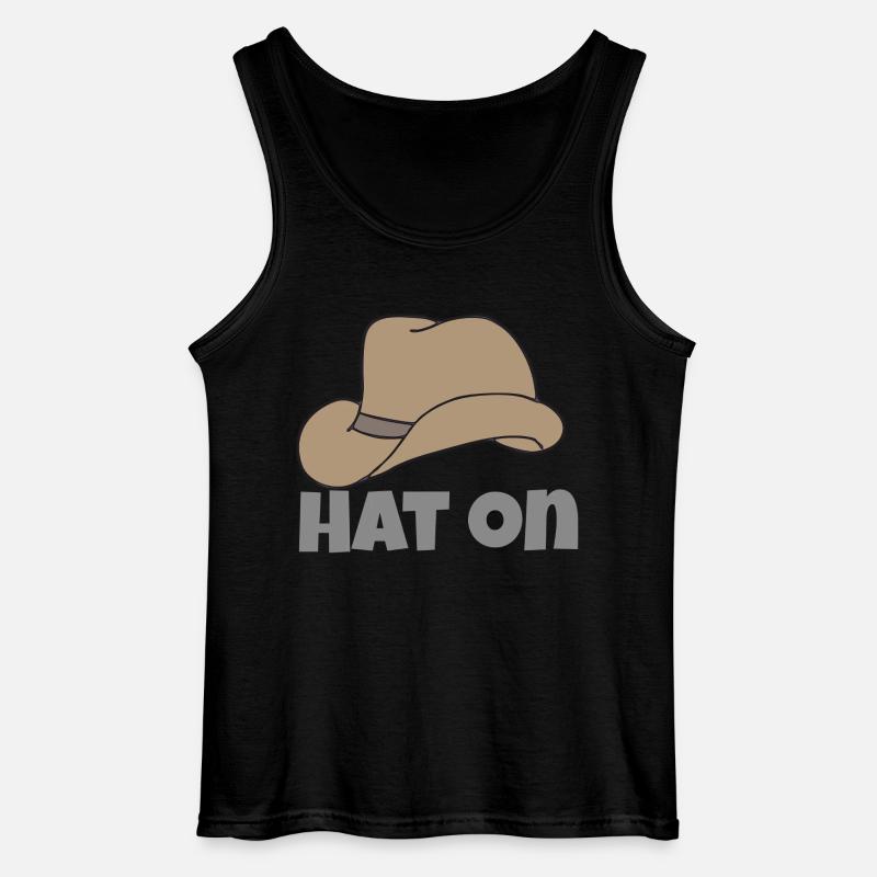 hat on - Gildan Männer Tank Top - Schwarz