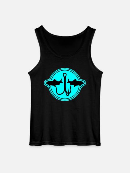 Fishing Symbol Fish Hook - Gildan Men’s Tank Top - black