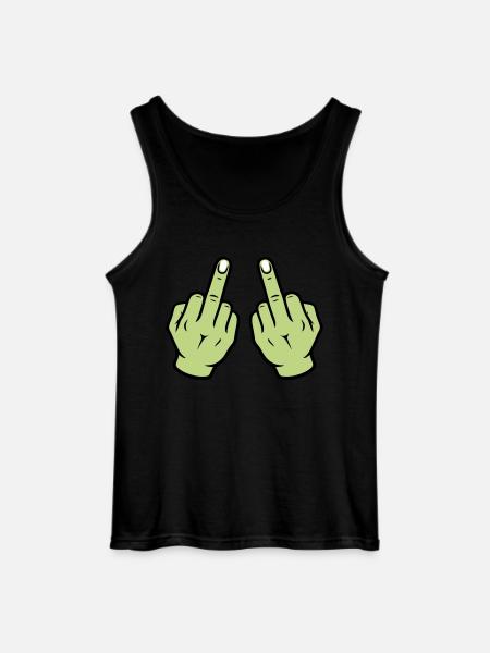 Middle Finger Hand - Gildan Men’s Tank Top - black