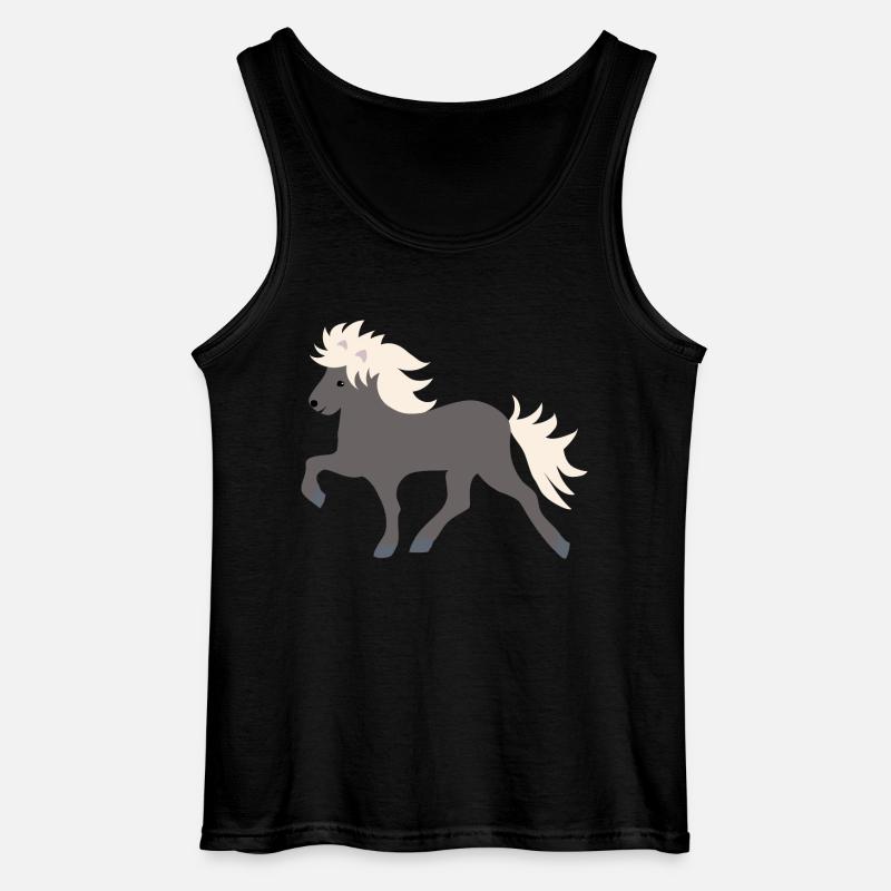 Windfarbenes Islandpferd - Gildan Männer Tank Top - Schwarz