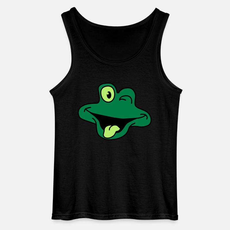 Cheeky Comic Frog Face - Gildan Männer Tank Top - Schwarz