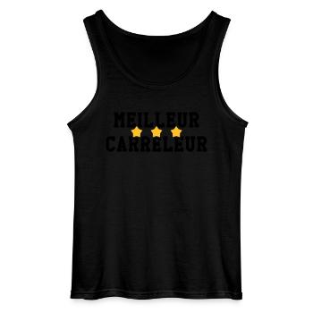 carreleur / carrelage / construction / maçon - Débardeur Gildan Homme - noir - Devant - AI Model Male 185 dark (185cm)