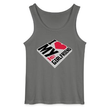 I love my girlfriend - Gildan Männer Tank Top - Anthrazit - Vorne - AI Model Male 185 dark (185cm)