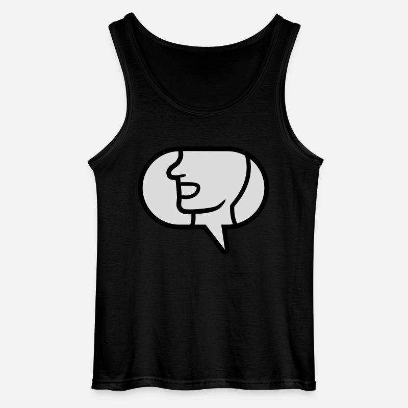 Communicate icon talk speech bubble - Gildan Men’s Tank Top - black