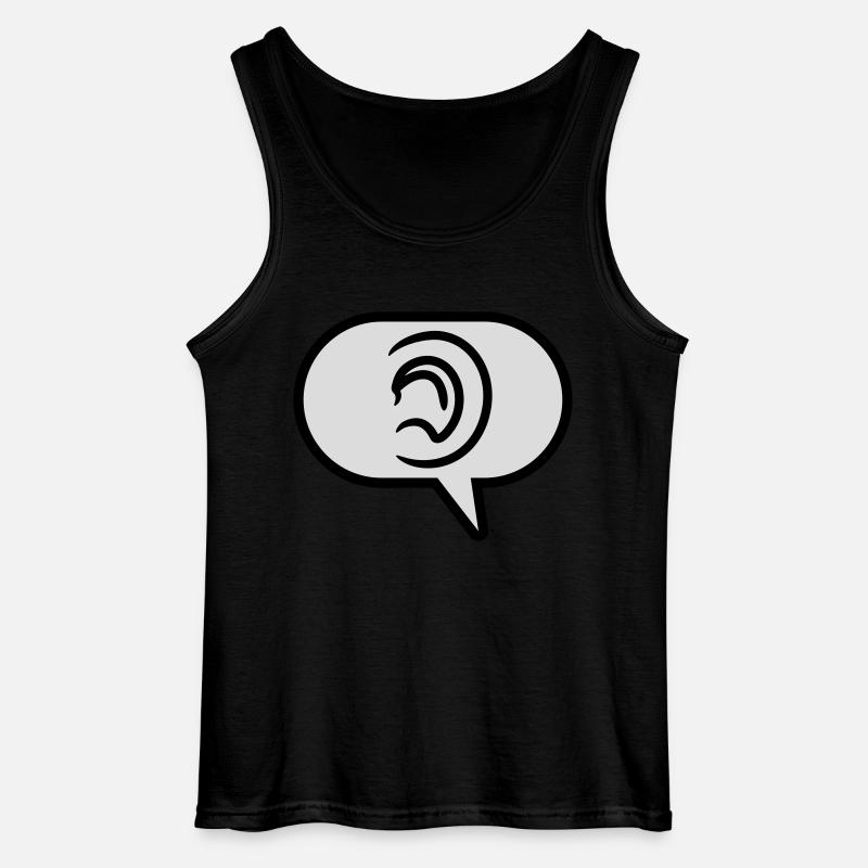 Hören einfaches Symbol Sprechblase - Gildan Männer Tank Top - Schwarz