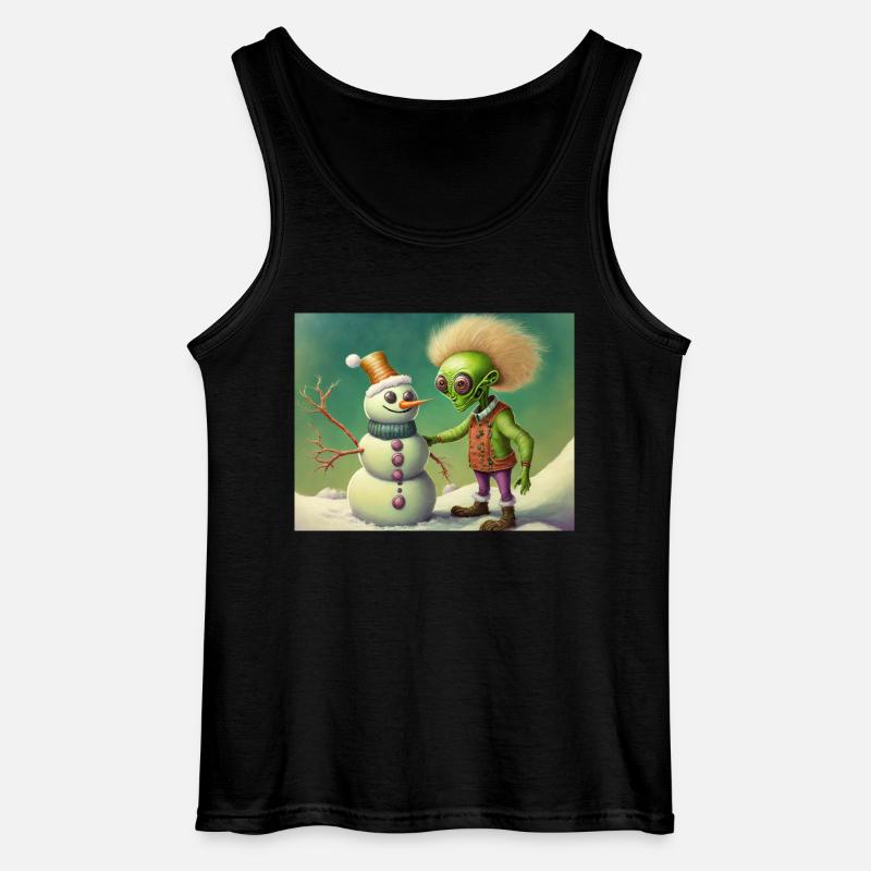 Alien baut einen Schneemann - Gildan Männer Tank Top - Schwarz