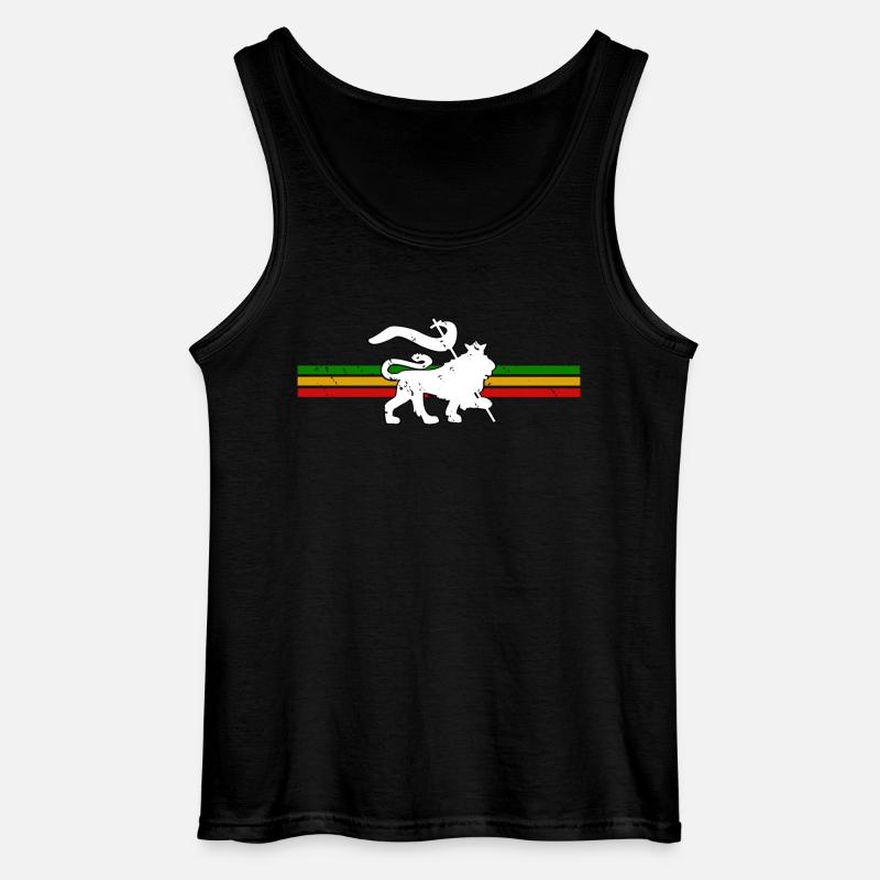 Reggae Lion - Gildan Männer Tank Top - Schwarz