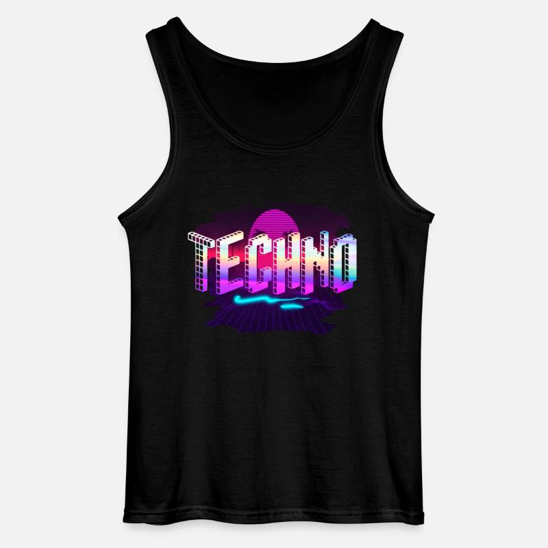 Techno - Gildan Männer Tank Top - Schwarz
