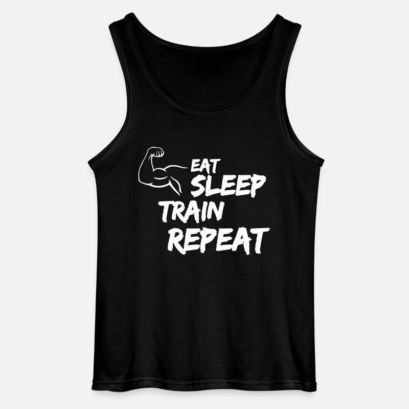 Manger Dormir Train Répéter - Débardeur Gildan Homme - noir