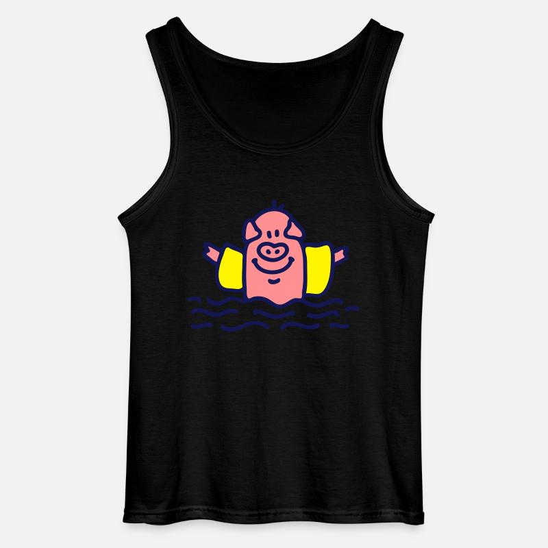 Pig vatten vingar 3 - Gildan tanktopp herr - svart