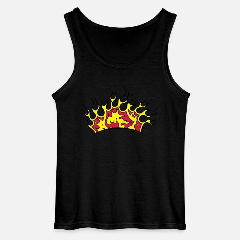 Fire flames crown - Gildan Men’s Tank Top - black