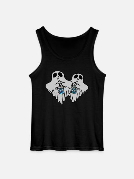 2 Bubble Tea Ghosts - Gildan Men’s Tank Top - black