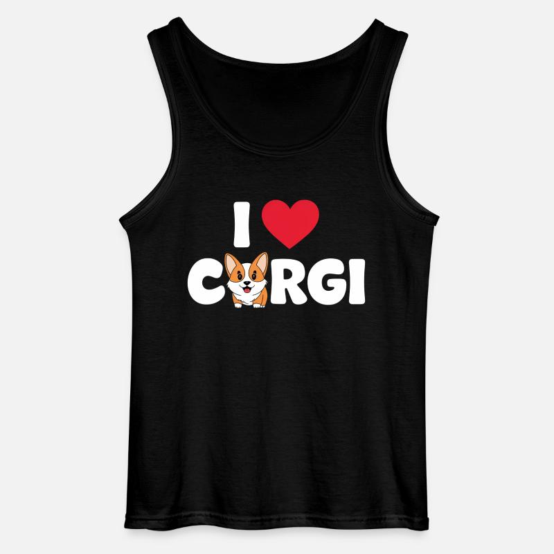 Corgi - Gildan Männer Tank Top - Schwarz