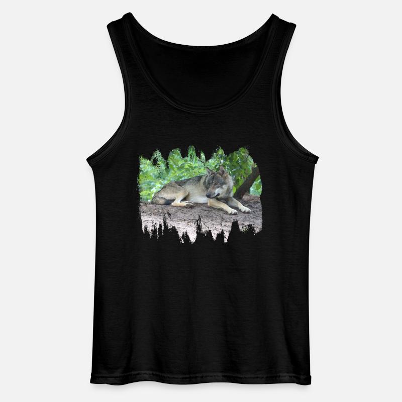 Grey Wolf - Gildan Men’s Tank Top - black
