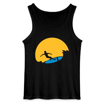 Surfeur Sun Wave - Débardeur Gildan Homme - noir - Devant - AI Model Male 185 dark (185cm)