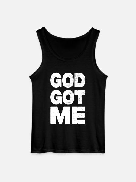 God Got Me - Gildan Men’s Tank Top - black
